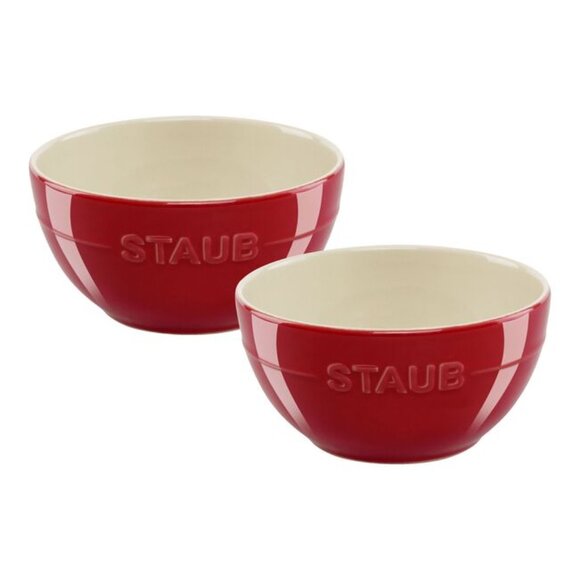 Staub Red Ceramic 2 Piece Bowl set 500mL 15cm diameter - Picture 4 of 9